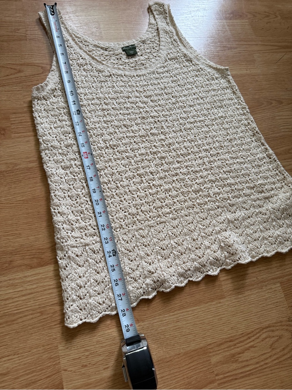Eddie Bauer Cream Crochet Knit Tank Top - Picture 6 of 7